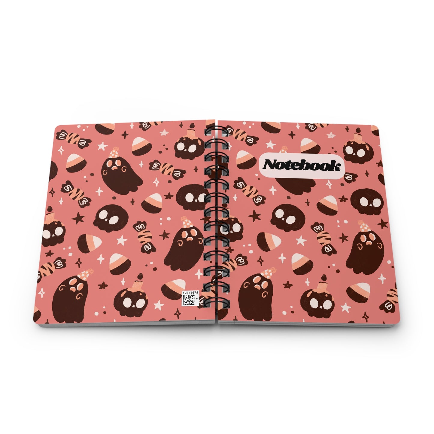 Cute Halloween Candy & Ghost Spiral Notebook