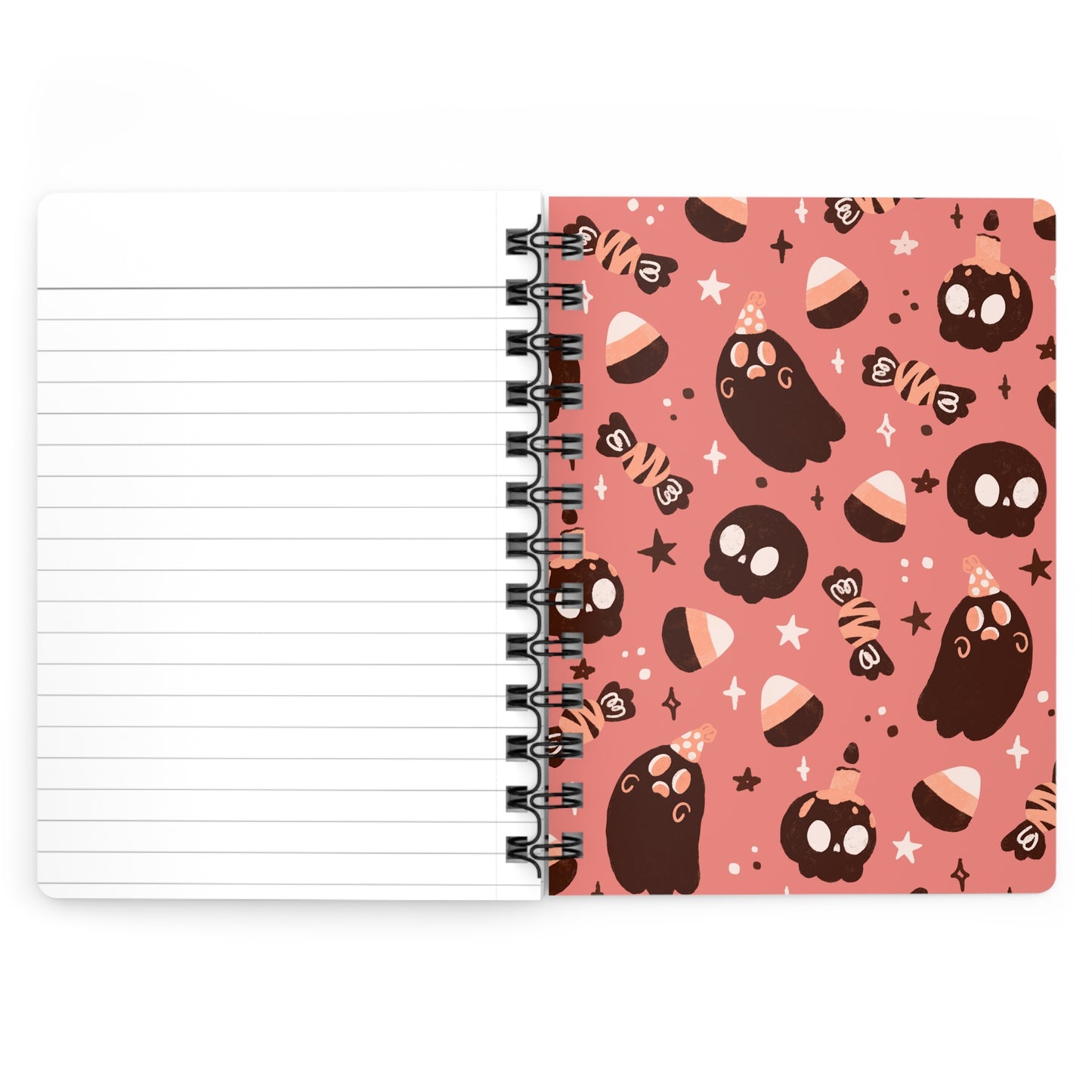 Cute Halloween Candy & Ghost Spiral Notebook