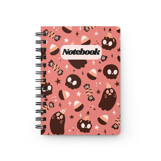Cute Halloween Candy & Ghost Spiral Notebook