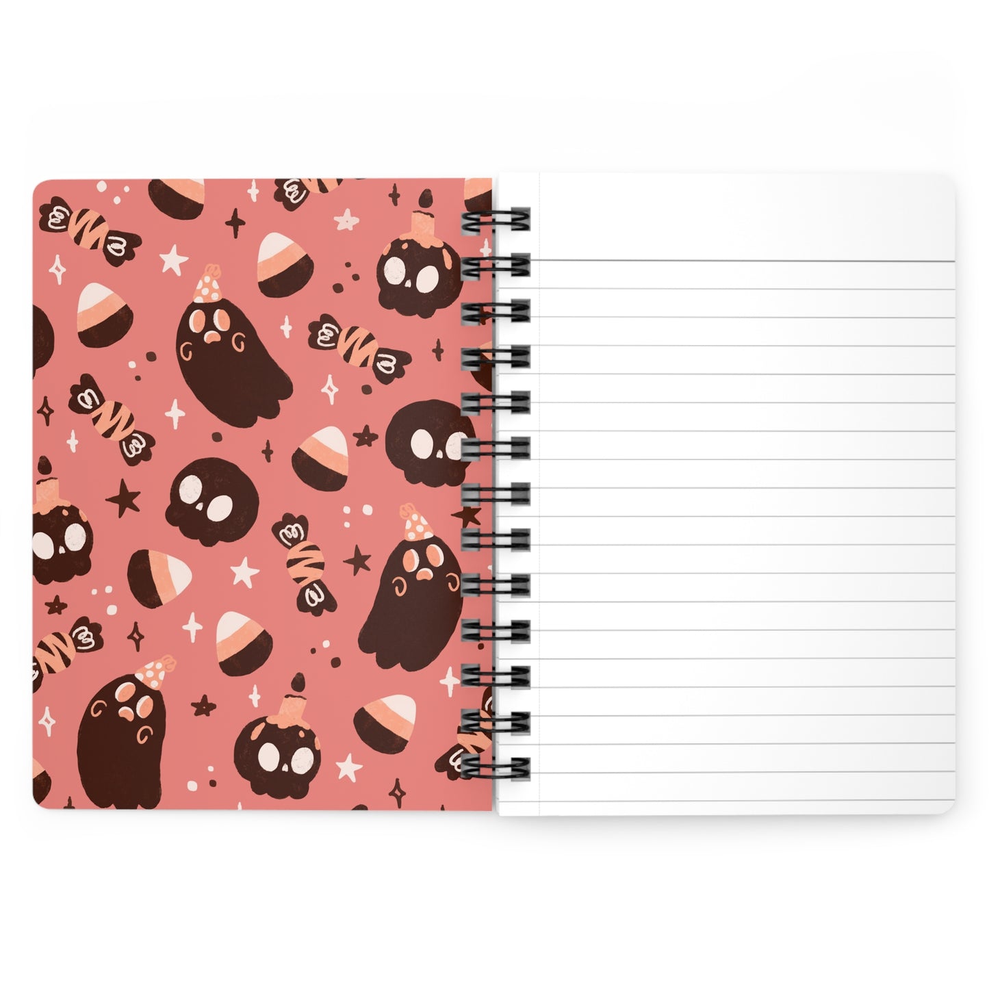 Cute Halloween Candy & Ghost Spiral Notebook