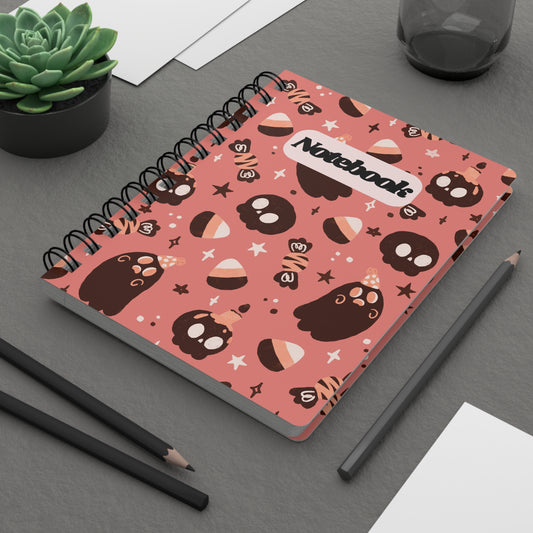 Cute Halloween Candy & Ghost Spiral Notebook